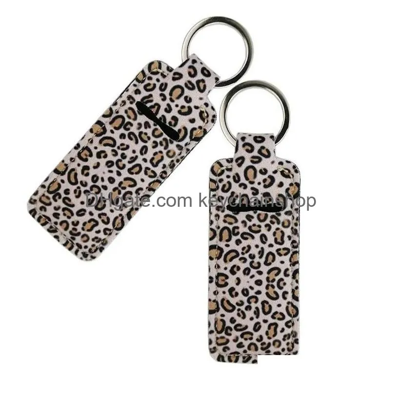 Party Favorlip Gloss Holder Keychain Neoprene Chapstick Lip Balm Rectangar Shape Wholesale Drop Delivery Dhvsp