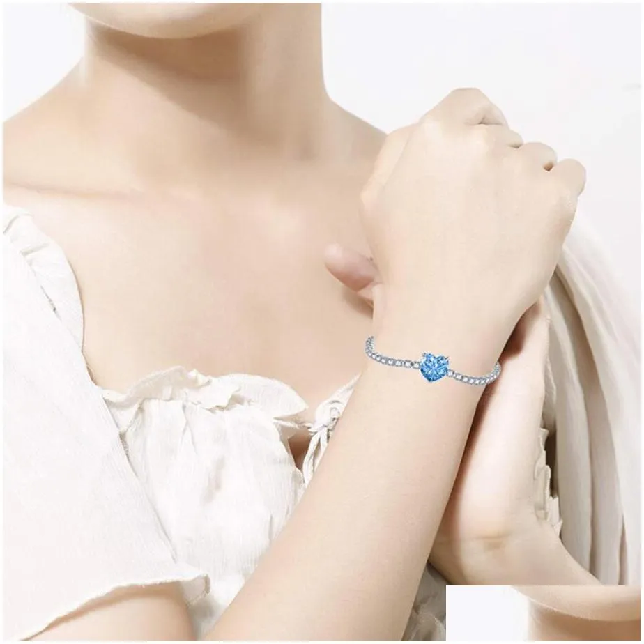 luxury heart shape crystal bracelet for women fashion heart chain bracelets rhinestone bangle wedding bridal jewelry accessories gifts