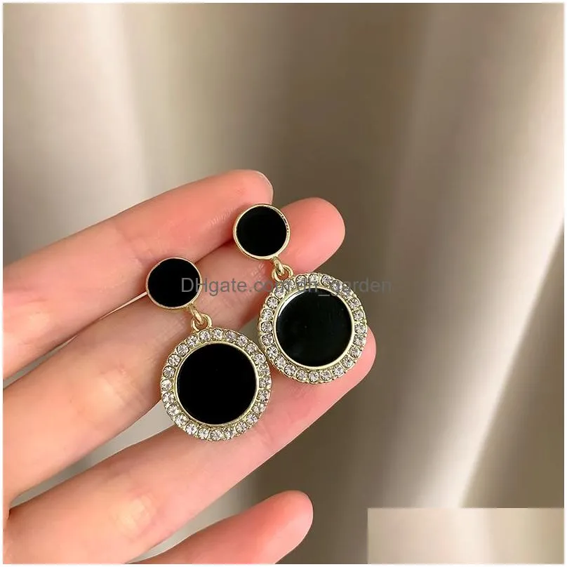 Black Hanging Long Earrings For Women Triangle Square Statement Drop Boucle Oreille Femme Fashion Jewelry Drop Delivery Dhgarden Ot3My