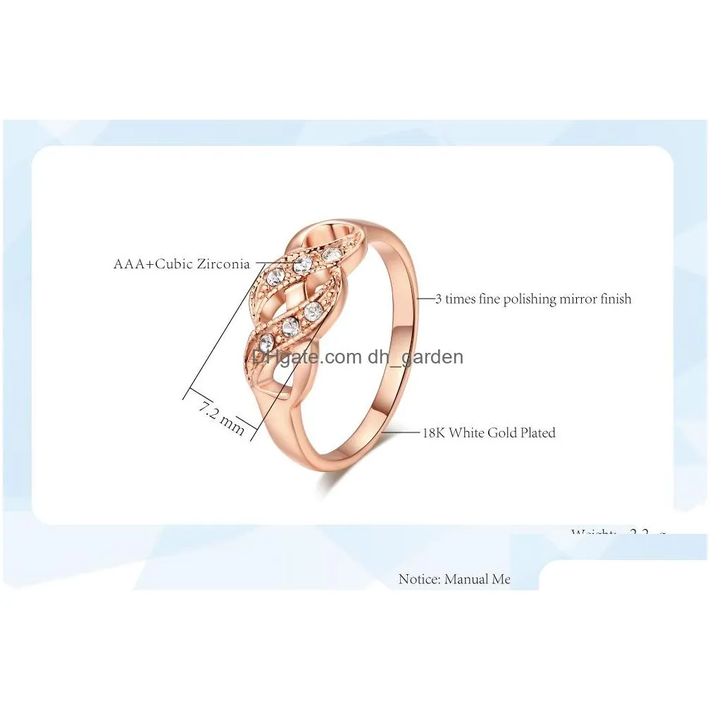 Ring For Women Simple Style Wave Shape Austrian Crystals Rose Gold Color Sier Fashion Jewelry Zyr334 Zyr226 Drop Delivery Dhgarden Otihh