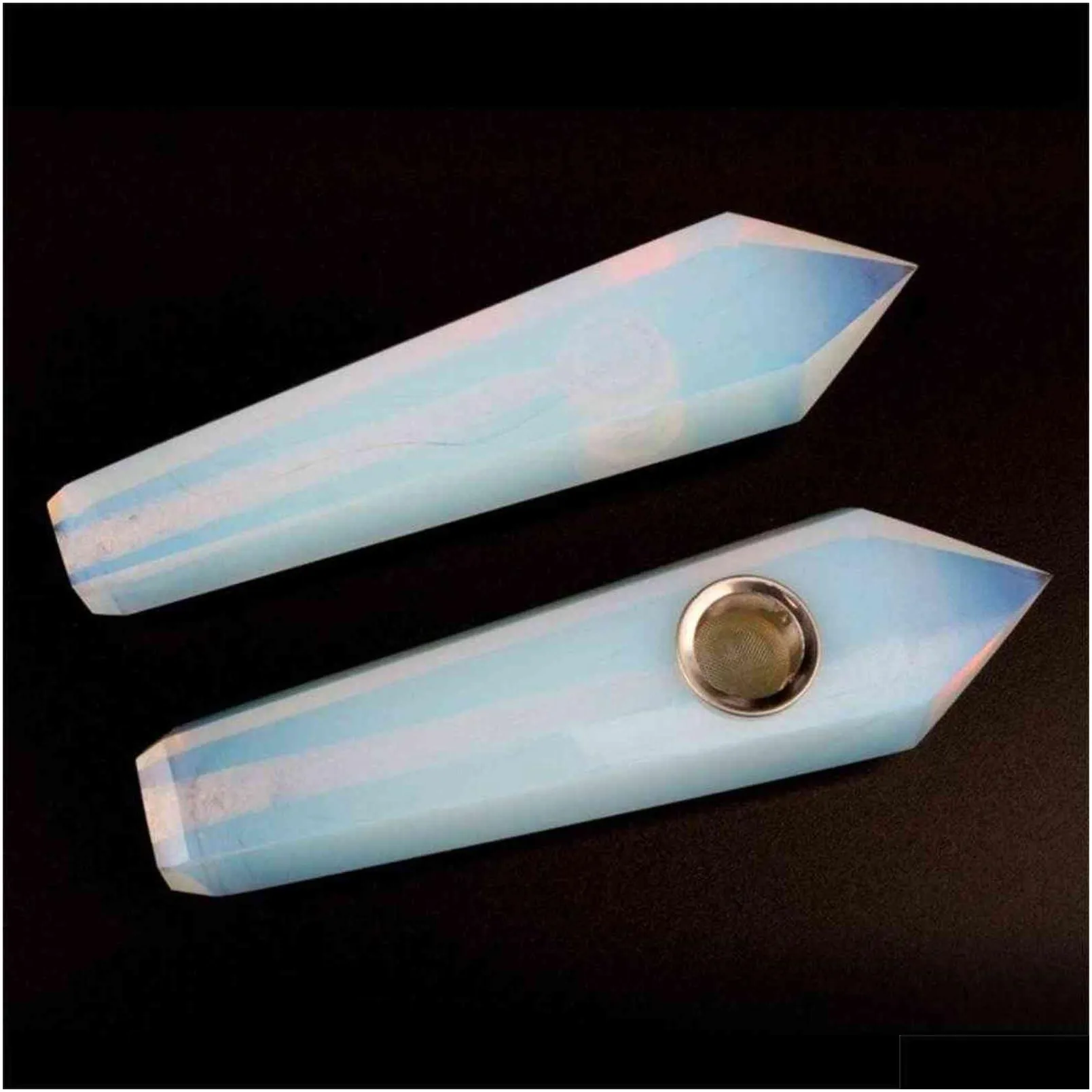 Christmas Decorations 1Pc Opal Pipe Hand Polished Crystal Smoking Home Decoration Healing Stone Christmas Gift Drop Delivery Home Gard Dhfoc