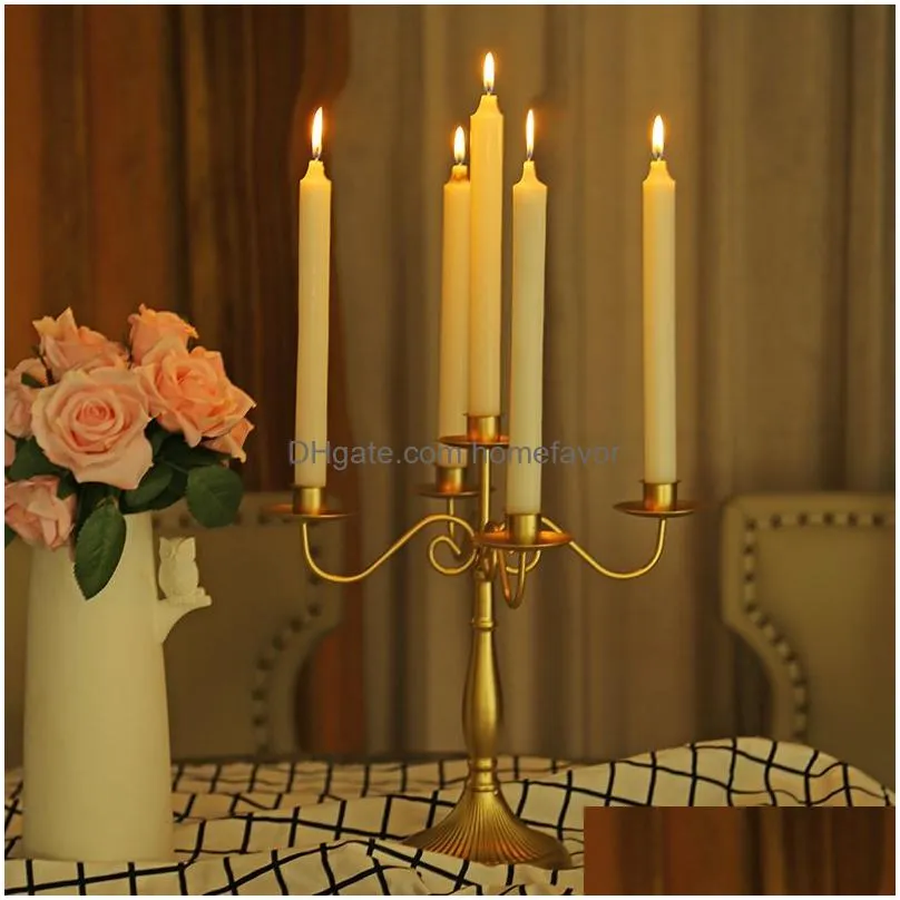 american style metal candle holders holiday restaurant candlestick for wedding party table centerpieces ornament