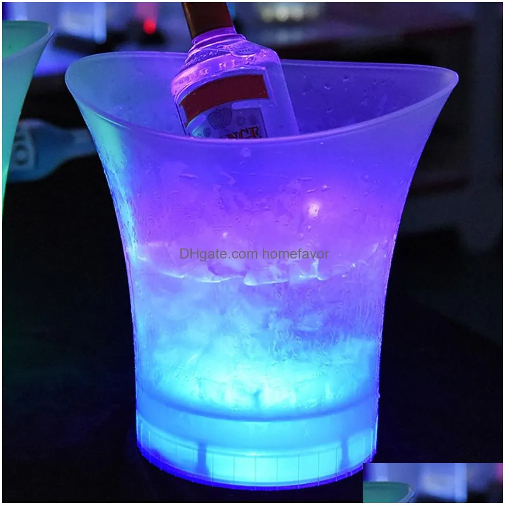 shiny party light up ice bucket champagne wine whiskey beer cooler for event nightclub bar ktv table decoration