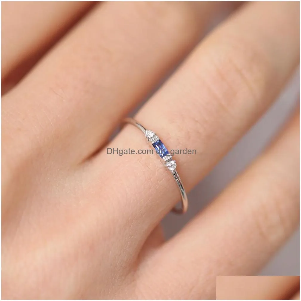 Thin Rings For Women Elegant Mini 3 Color Crystal Ol Yellow Rose Gold Sier Working Gift Fashion Jewelry Kcr065 Drop Delivery Dhgarden Otpjg