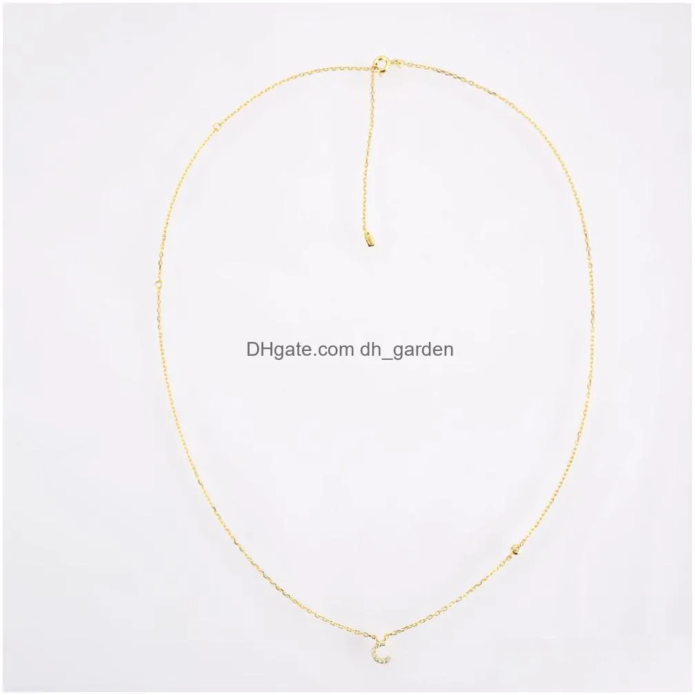 925 Sterling Sier Gold Small 26 Letters A- Z Zircon Cz Pendant Monogram Necklace Me 2021 Initial Alphabet M A Jewelry Drop De Dhgarden Otimx