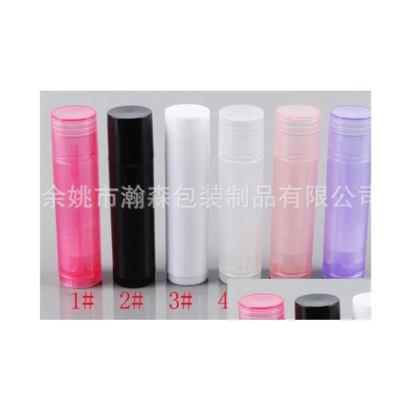 Packing Bottles Wholesale 160Pcs/Lot 5G Plastic Lipstick Tube Refillable Bottles 5Ml Empty Lip Balm For Cosmetic Packing Drop Delivery Dhxhd