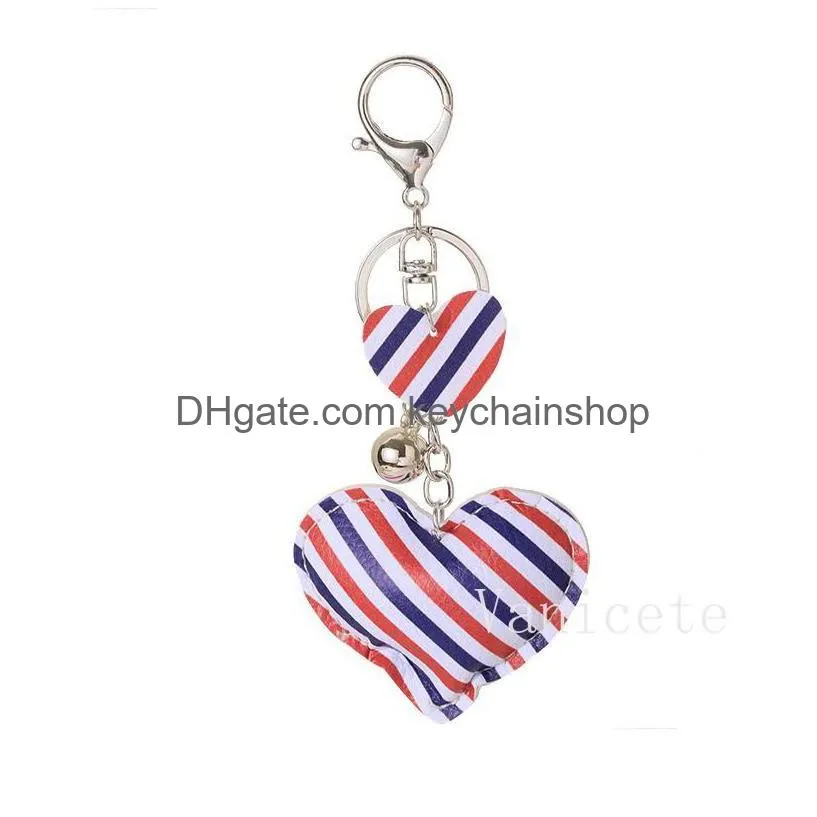 Orders Heart Shape Key Ring Party Favor Colorf American Flag Keychains Independence Day Chain Souveni Drop Delivery Dhcsh