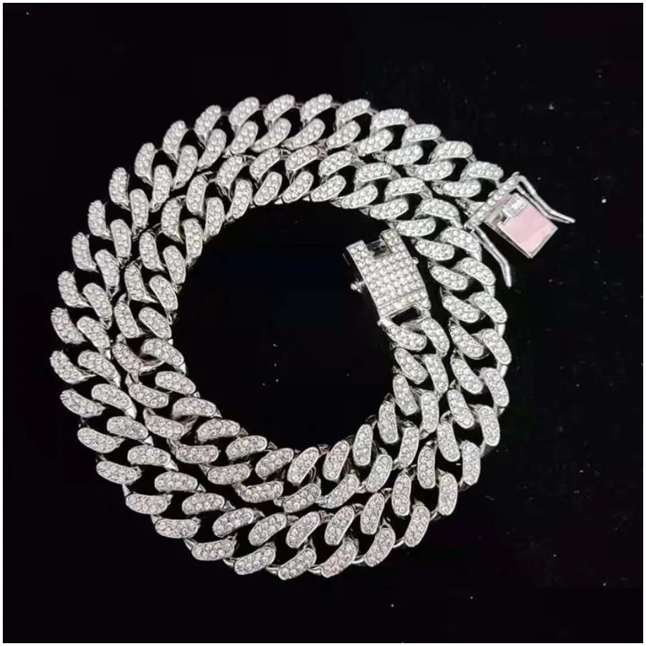 Tennis Graduated Men Women Hip Hop Iced Out Bling Chain Necklace High Quality 1M Width Miami Cuban Hiphop Necklaces Fashion Jewelry Dr Dh0Pa