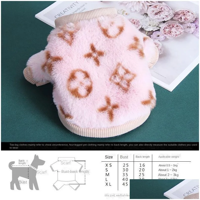 Dog Apparel Quality Pet Clothing Milk Dog Clothes Cat Autumn And Winter Small Puppy Teddy Dogs Pets Plush Coat Wholesale Drop Delivery Dhljn