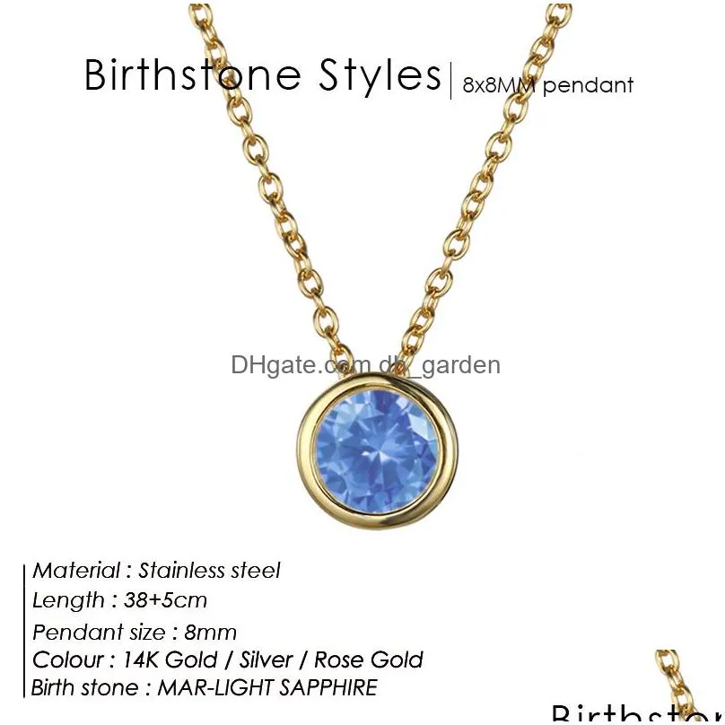 Classic Stainless Steel Necklace Women Designer Luxury Jewelry Gold Color Bride Statement 12 Birthstone Drop Delivery Dhgarden Ot1K3