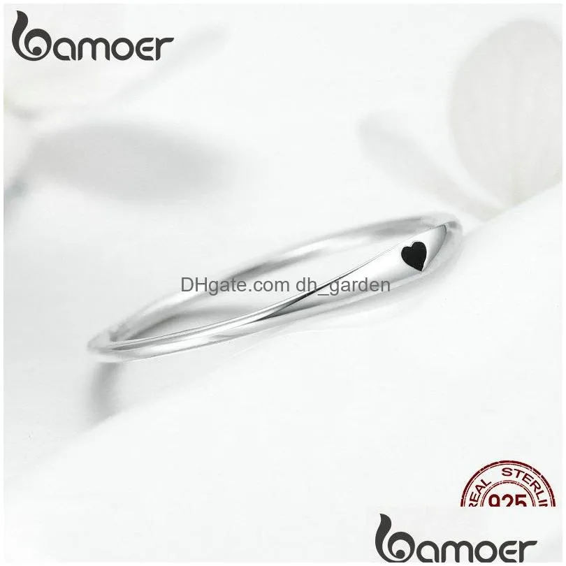 Simple Carve Heart Wedding Ring For Women Band Stackable Promise Drop Delivery Dhgarden Otapx