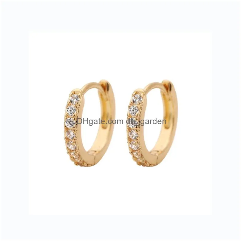 2Pcs Stainless Steel Minimal Hoops Earrings For Women Hie Mini Mticolored Rainbow Cz Earring Drop Delivery Dhgarden Otaql