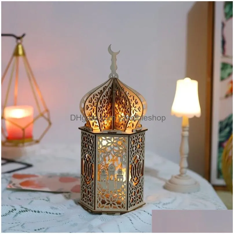 decorative objects figurines wooden ornament ramadan decoration for home aid eid mubarak ramadan kareem islamic muslim festival party decoration