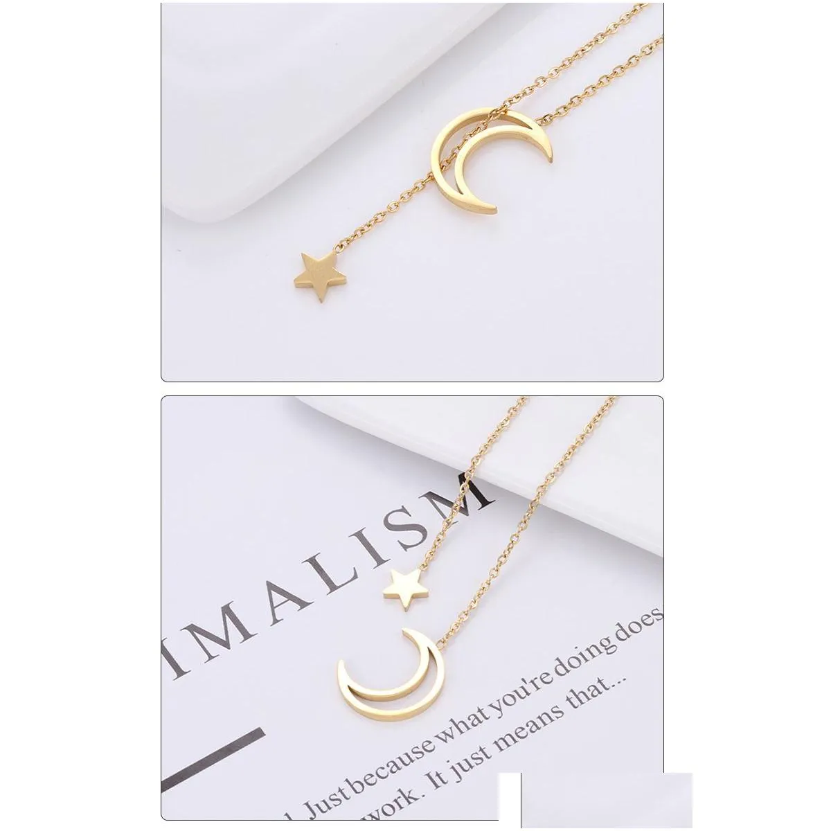bohemian moon star necklace for women gold color 2021 vintage pendants necklaces geometry chokers jewelry gift
