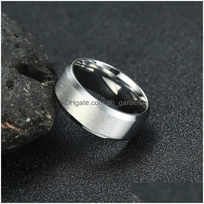 8Mm Men Ring Stainless Steel Wedding Jewelry Horus Anka Bible Medical Drop Delivery Dhgarden Ot0Ea