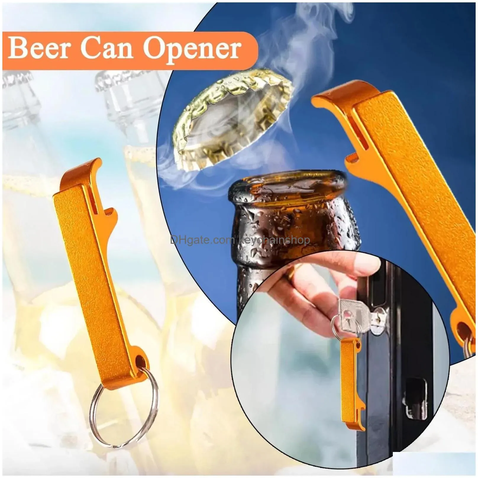 Portable Beer Bottle Opener Keychain Pocket Aluminum Can Bar Tool Gadgets Summer Beverage Accessories Wholesale Drop Delivery Dhjzz