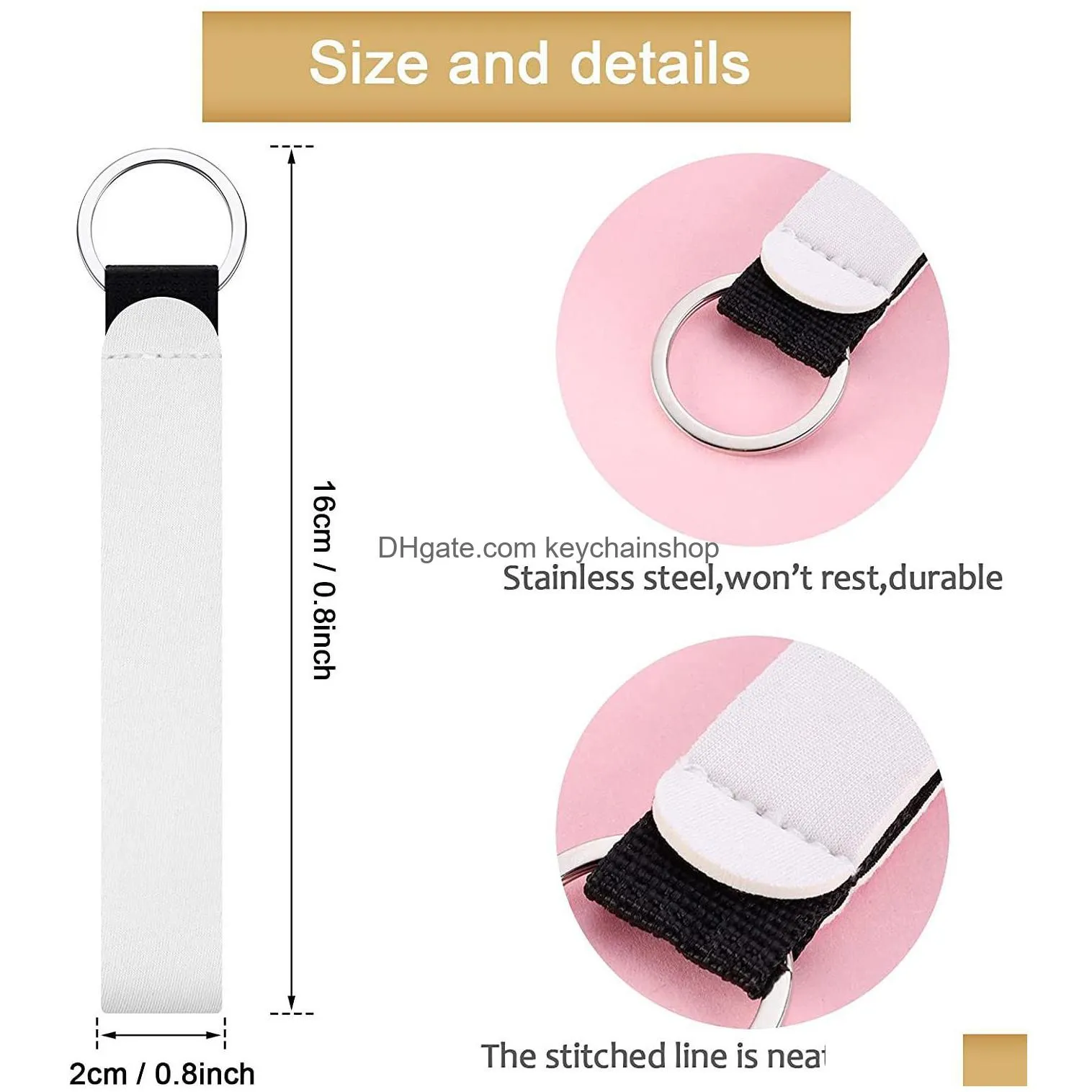 Sublimation Blanks Wristlet Keychain Diy Blank Wrist Lanyard Heat Press Transfer Neoprene Holder For Crafts Drop Delivery Dhyut