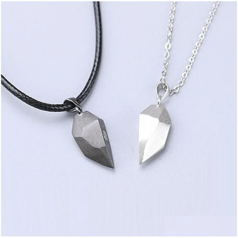 couple necklace magnet suction wishing stone creative attraction pendants men women love for long distance