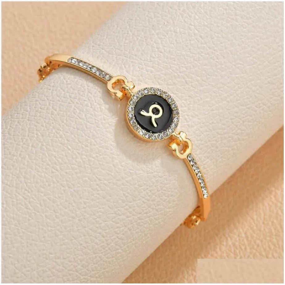 12 zodiac signs constellation charm bracelet men women fashion rhinestones charm bracelet & bangle birthday gifts