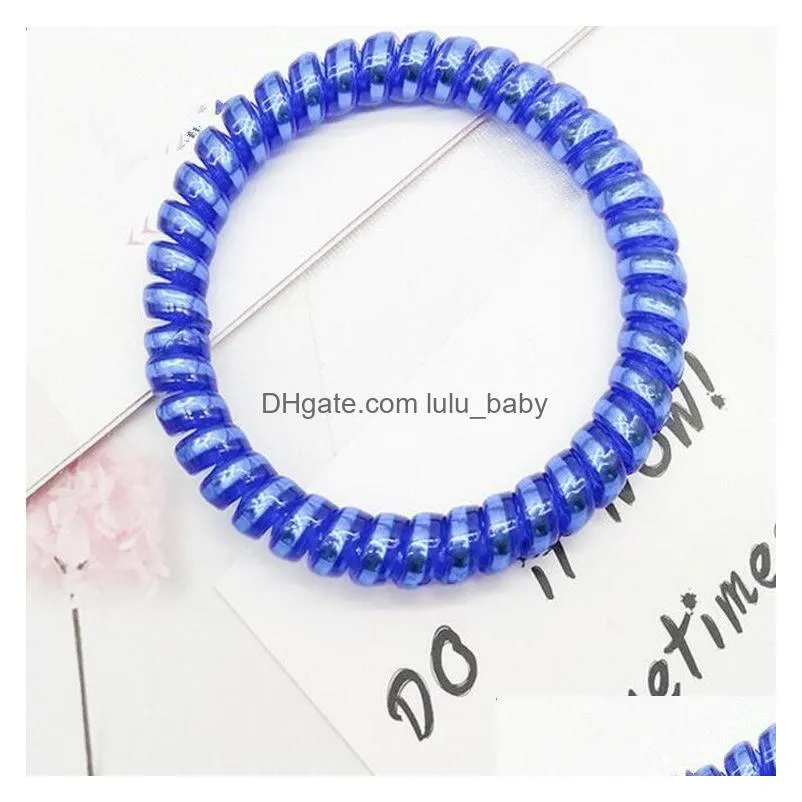 women colorful hairband girl candy color headband telephone cord elastic ponytail holders hair ring diameter 5cm