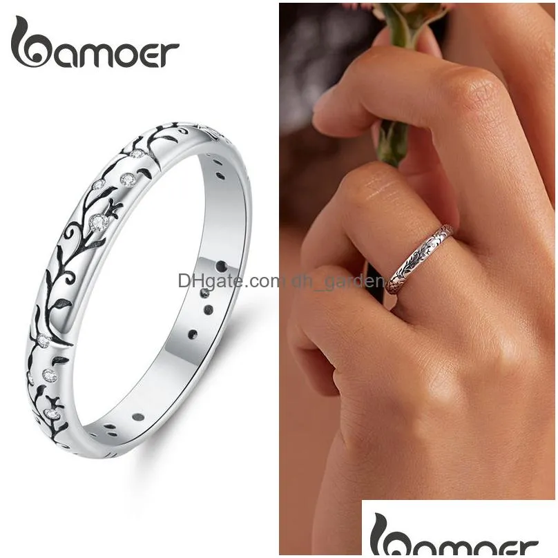 Sier Embossed Vintage Pattern Ring For Women Simple Fine Jewelry Drop Delivery Dhgarden Otj7V