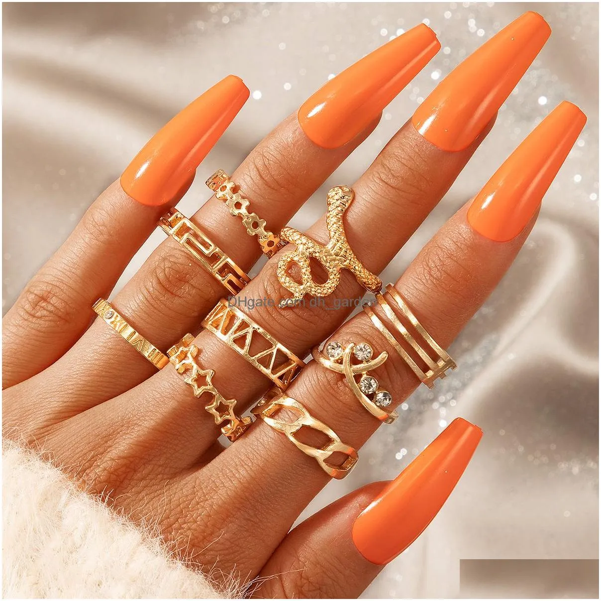 4Pcs/Set Statement Ring Set Antique Tibetan Sier Gypsy Boho Knuckle Rings For Women Retro Vintage Turkish Jewelry Aneis Anill Dhgarden Otqds