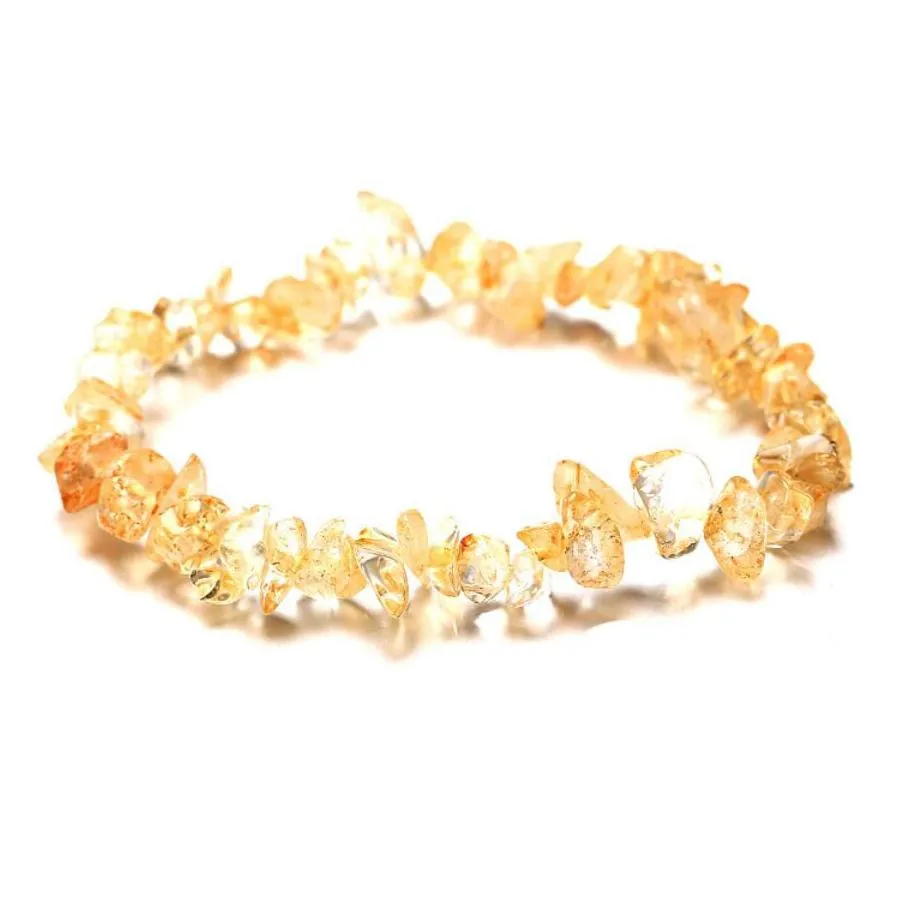 fashion irregular natural crystals chakras stone bracelet beads chips jewelry bracelets yellow clear crystals aquamarines 15 colors