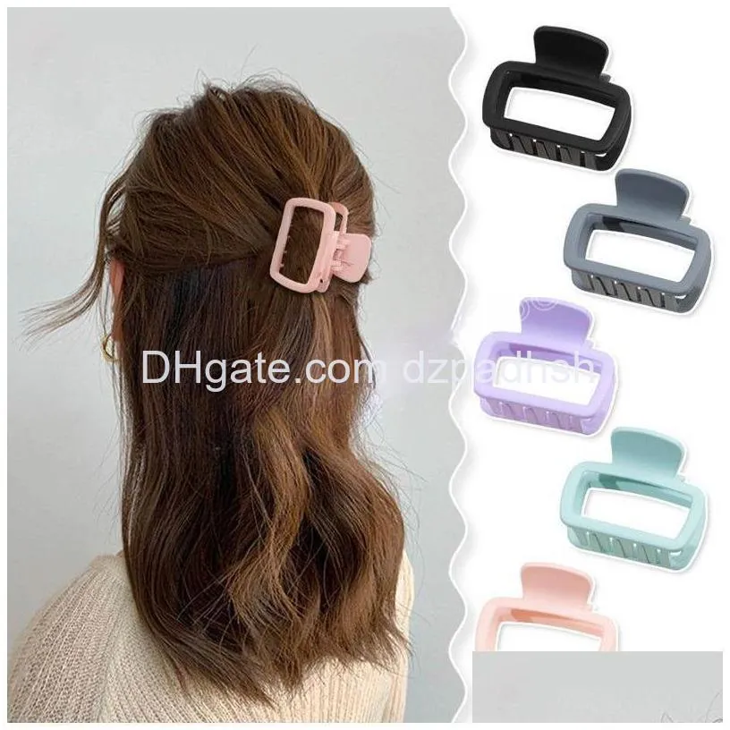 Hair Accessories Vintage Elegant Acrylic Barrettes Crab Hairpin Matte Ponytail Clip Headwear Diy Frosted Solid Color Clamps Drop Del Dhw07