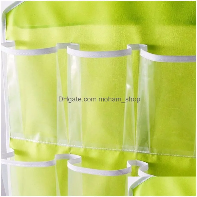 16 lattice transparent wardrobe bag shelf hanging bedroom wall door closet storage net kids toy organizer bag