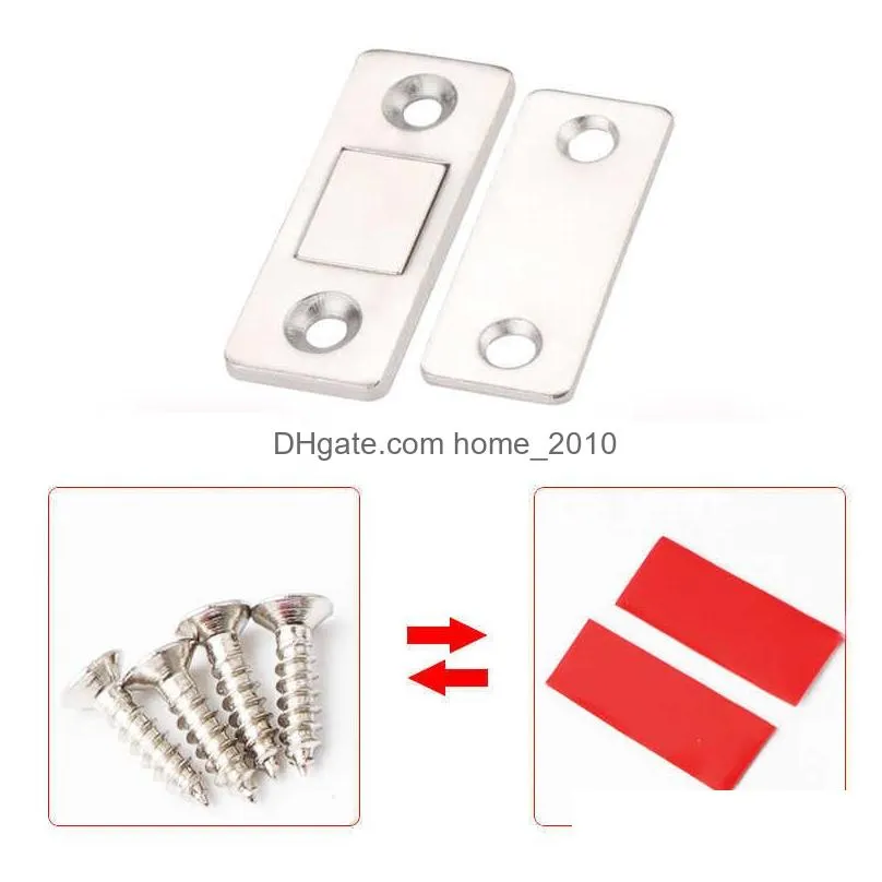  myhomera 2pcs/set strong door closer magnetic door catch latch door magnet furniture cabinet cupboard screw / sticker ultra thin