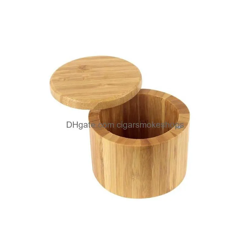 2021 wooden seasoning pot bamboo spice shaker sugar salt pepper herbs storage bottle spice jar for kitchen