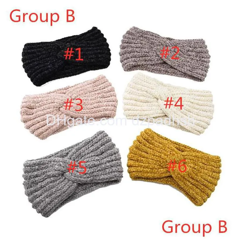 Hair Accessories Girls Knitted Headbands Turban Cloghet Twist Headwear Winter Ear Warmer Headwrap Elastic Band Women Drop Delivery P Dhpiw