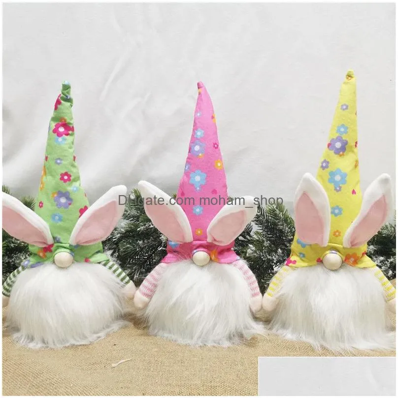 faceless easter bunny kids toys creative happy easter rabbit doll with warm lights legs can be detachable