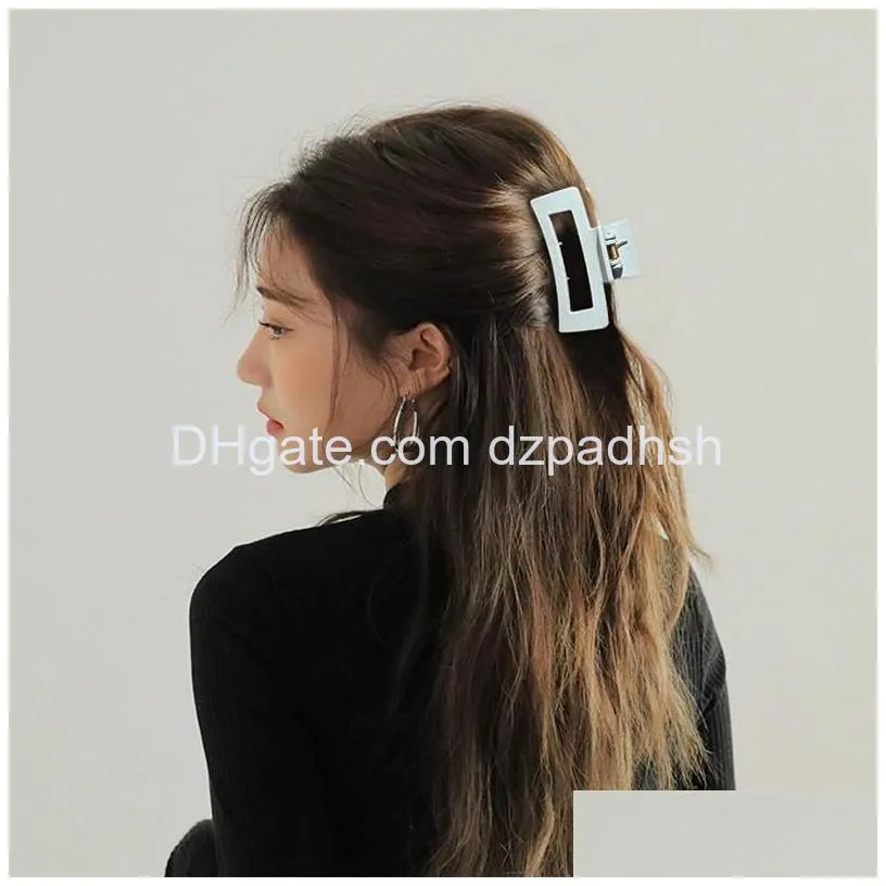 Hair Accessories Simple Women Clips Large Geometric Hairpin Crab Solid Color Claw For Drop Delivery Products Tools Dh6Hk