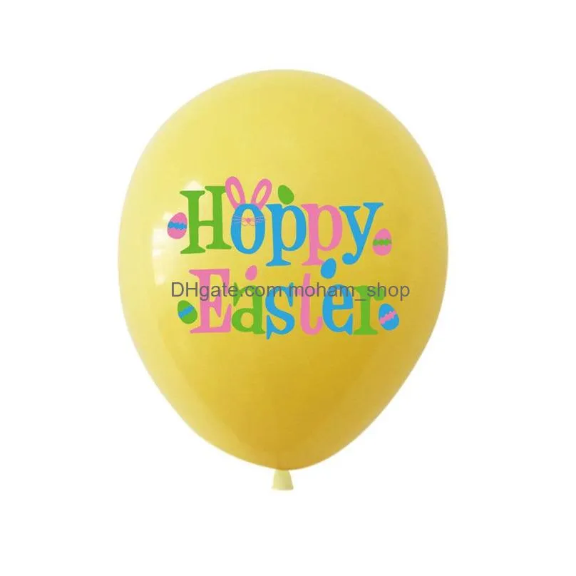 happy easter balloons 12inch latex rabbit easter printed balloons for party decoration easter kids gift home decor