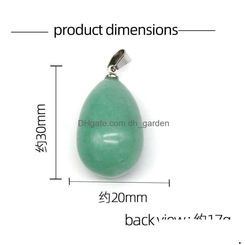 oval bird egg shape natural stone charms rose quartz green amethyst crystal pendants for necklace jewelry making