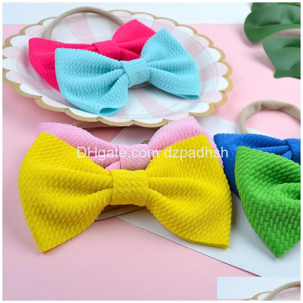 Hair Accessories 4.5 Inch Baby Bow Hairbands Corn Kernels Bows Headbands Children Girls Solid Color Headdress Kids 20 Colors Drop De Dhzcj