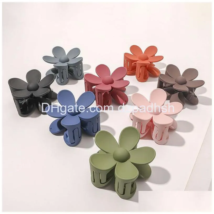 Hair Accessories Autumn Small Flower Shaped Clips For Women Plastic Hairpins Kids Frosted Crab Claw Clip Barrette Drop Delivery Prod Dh3Pw