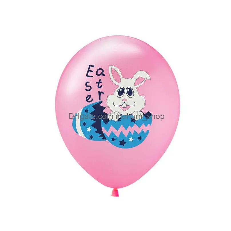 happy easter balloons 12inch latex rabbit easter printed balloons for party decoration easter kids gift home decor