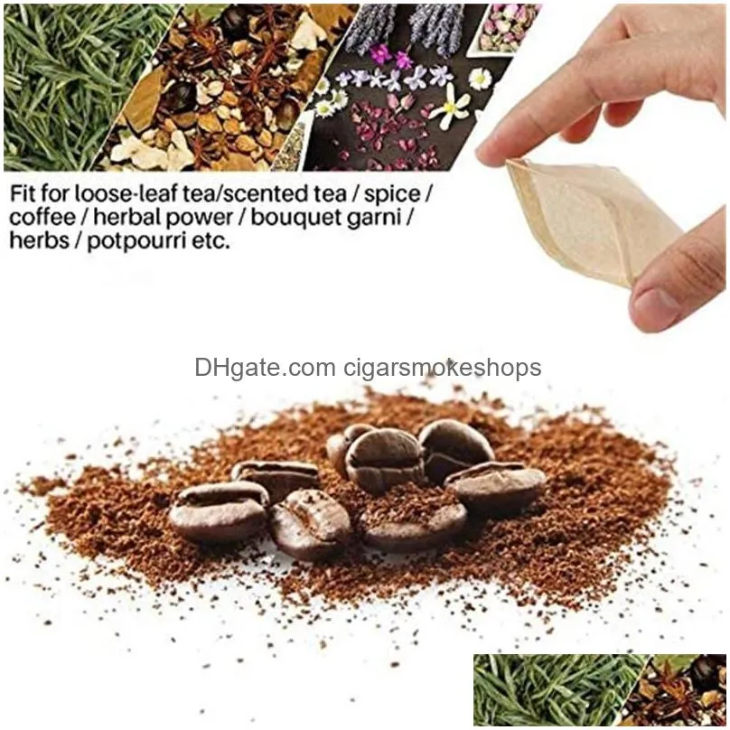 100pcs/lot tea filter bags coffee tools disposable paper bag drawstring empty strainers for loose leaf