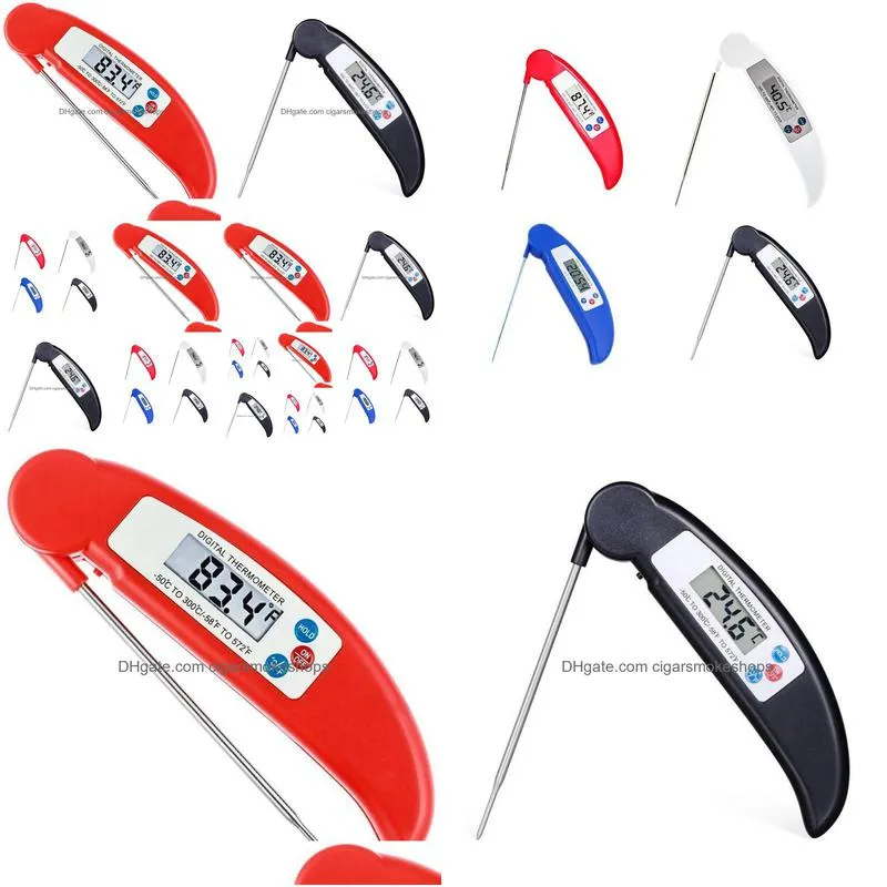 digital lcd food thermometer probe folding kitchen thermometer bbq meat oven water oil temperature test tool