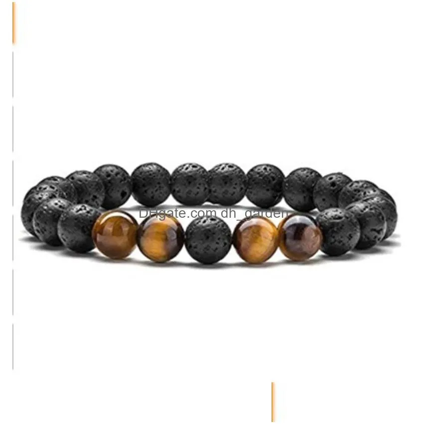 8mm matted black beads tiger eye stone hematite bracelet men women yoga healing balance bracelet