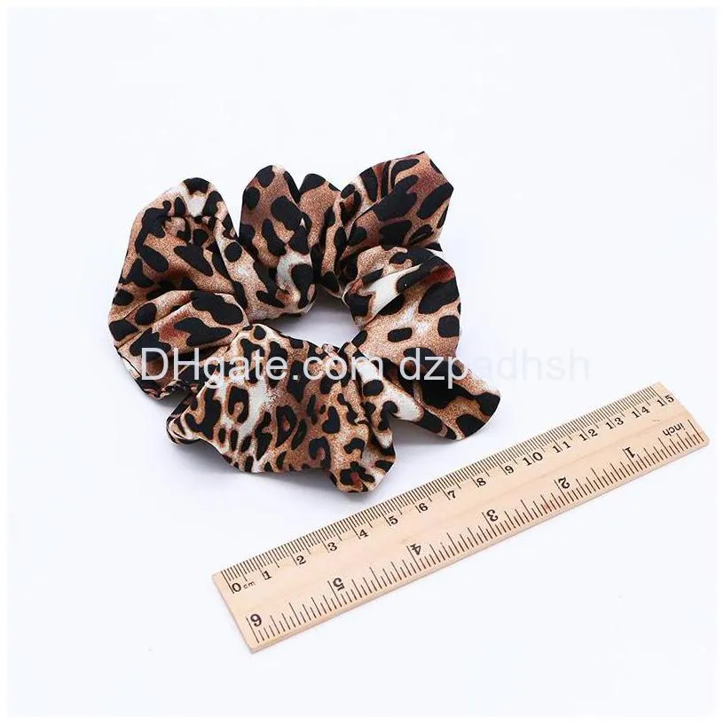 Hair Accessories Brand Chiffon Hairbands Leopard Printed Ponytail Holders Floral Scrunchie Elastic Bands Snake Printing Women Acceso Dhqag