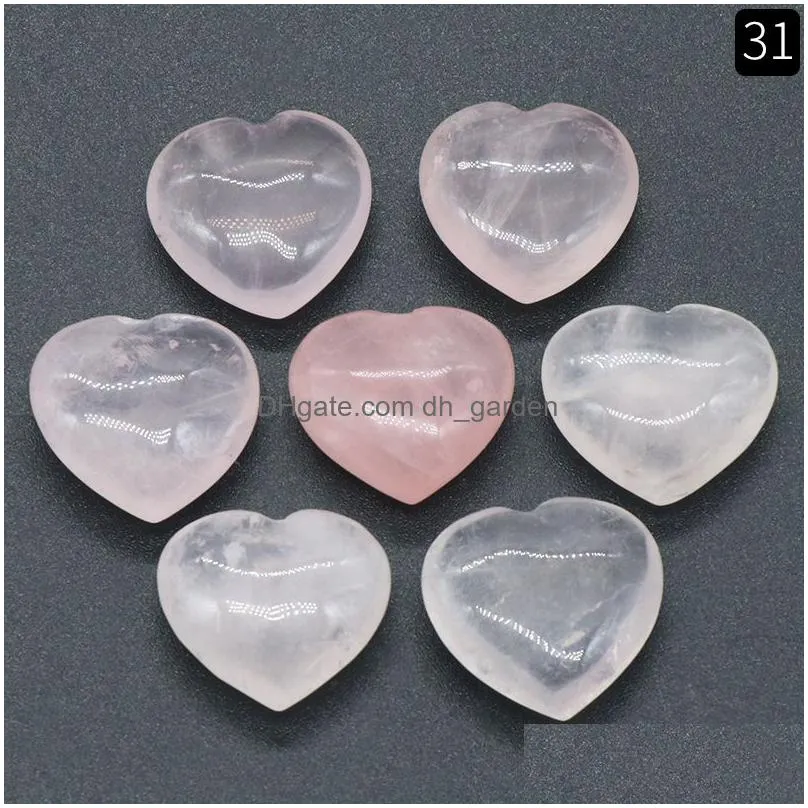 20mm hand carved heart mascot crystal natural raw stone for necklace making pendants carving gemstone star healing mineral decoration