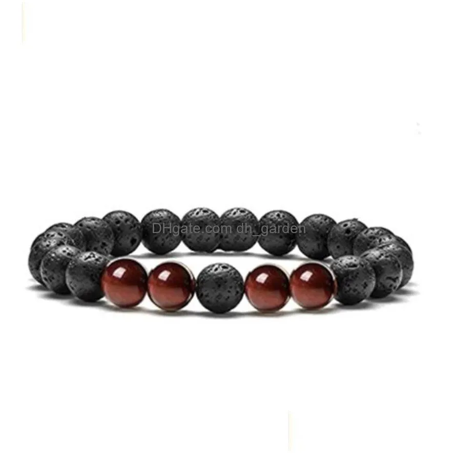 8mm matted black beads tiger eye stone hematite bracelet men women yoga healing balance bracelet