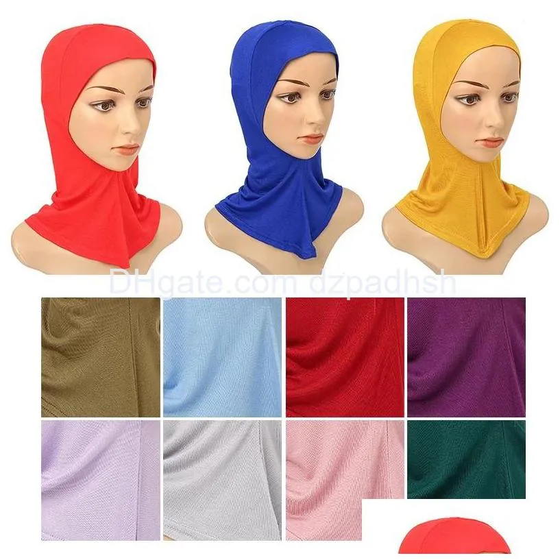 Hair Accessories Trendy Muslim Underscarf Women Inner Hijab Caps Cotton Head Scarves Turban Solid Color Islamic Scarf Turbante Drop Dhbec