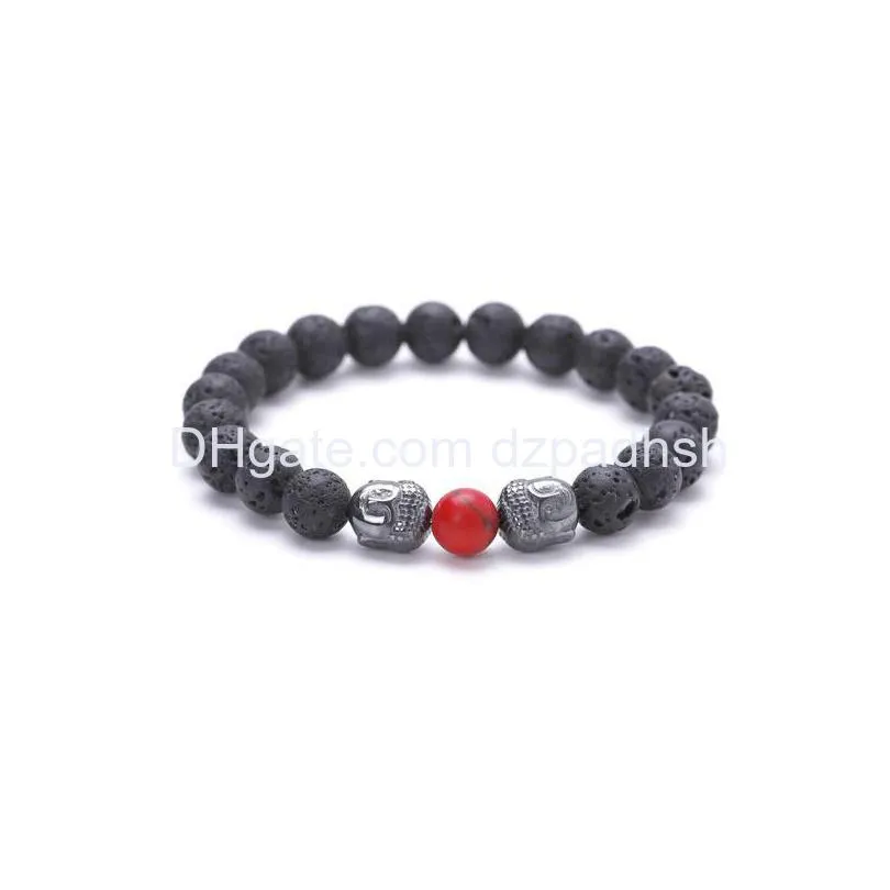 Aromatherapy Lava Stone Buddha Head Chakra Healing Nce Beads Reiki Prayer  Oil Diffuser Bracelet Jewelry Drop Delivery Heal Dhaxb