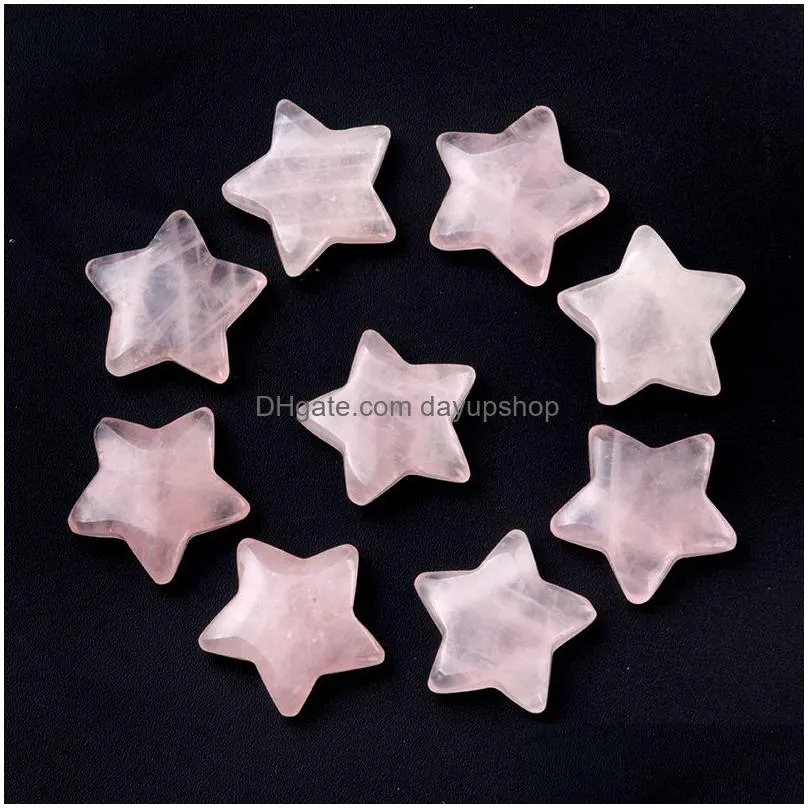 20mm hand carved star mascot crystal natural raw stone for necklace making pendants carving gemstone star healing mineral decoration