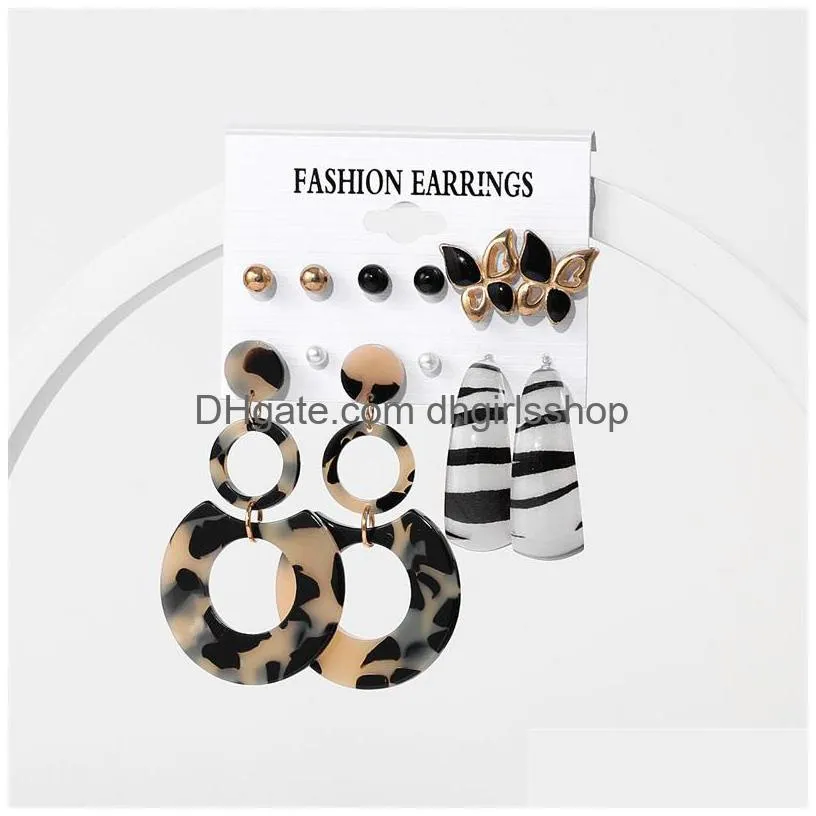 Dangle & Chandelier 26 Styles Acrylic Earrings Set Fashion Exaggerated Show Face Thin Earring Drop Delivery Jewelry Earrings Dh12S