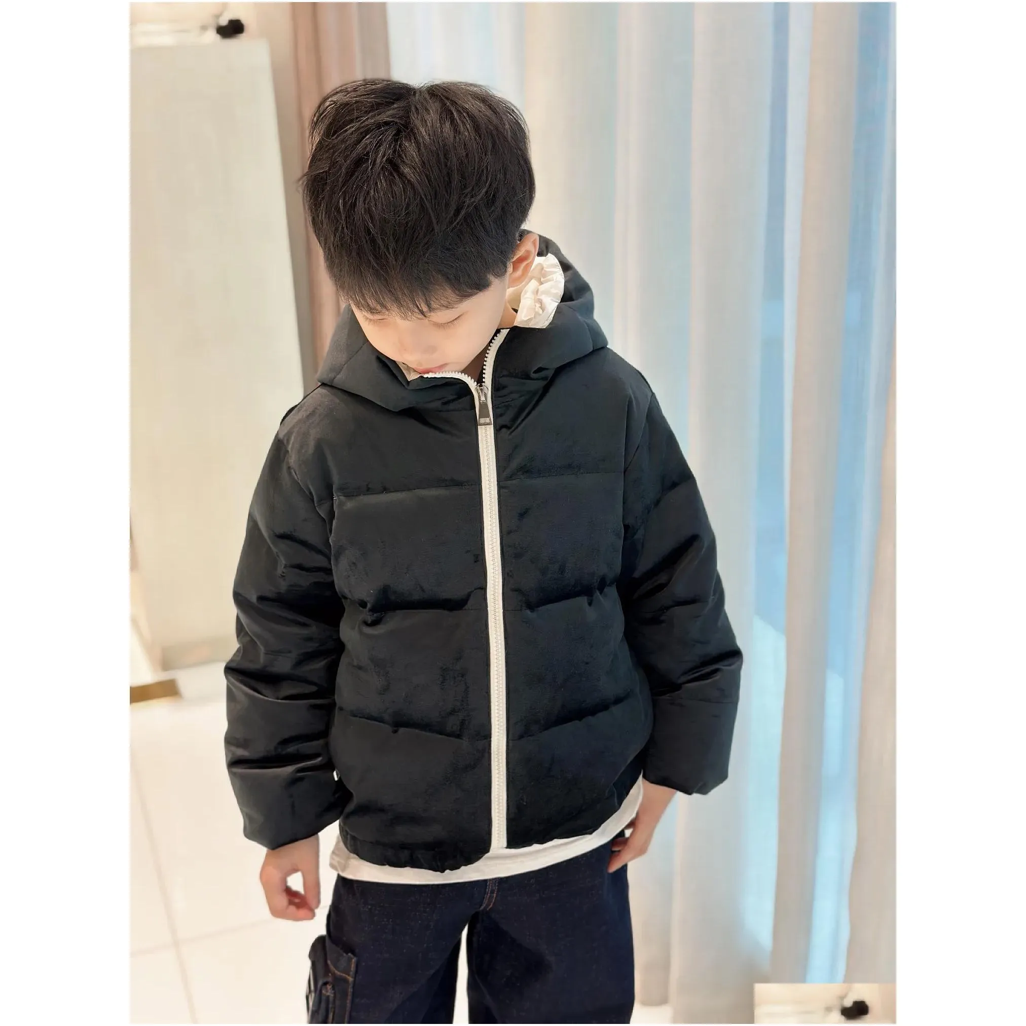 winter kids girl white duck down coat toddler boys thick warm down jacket children hooded outwears clothes